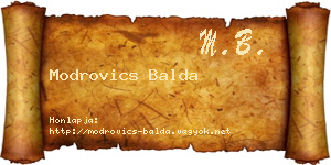 Modrovics Balda névjegykártya